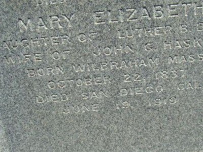Mary Elizabeth Bliss Haskell on Sysoon
