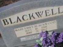 Mary Emily Blackwood Blackwell on Sysoon