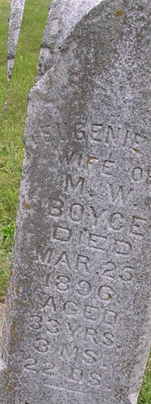 Mary "Eugenie" Higley Boyce on Sysoon