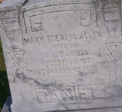Mary Eulalia Allen Daniel on Sysoon