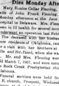Mary Eunice Cellar Fleming on Sysoon