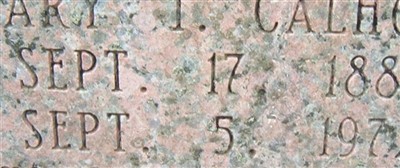 Mary Isabelle Gilbreath Calhoun, Find a grave on Sysoon Mary Isabelle Gilbreath Calhoun on Sysoon
