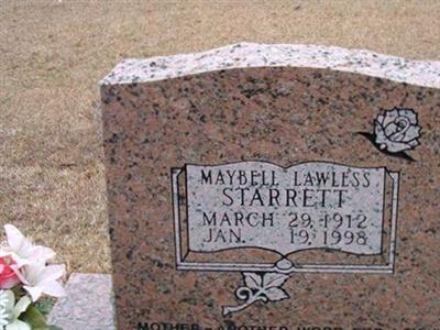 Mary Bell "Maybell" Jones Starrett on Sysoon