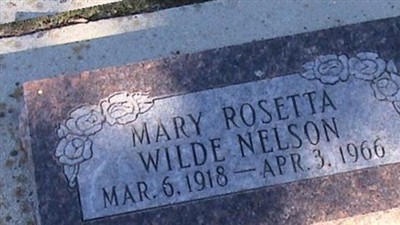 Mary Rosetta Wilde Nelson on Sysoon