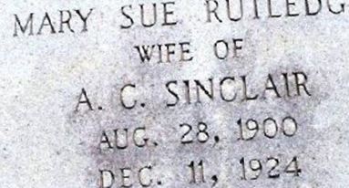 Mary Sue Rutledge Sinclair on Sysoon