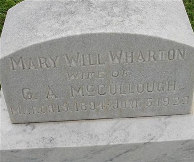 Mary Will Wharton McCullough on Sysoon