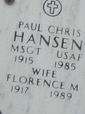 Master Sergeant Paul Chris Hansen on Sysoon