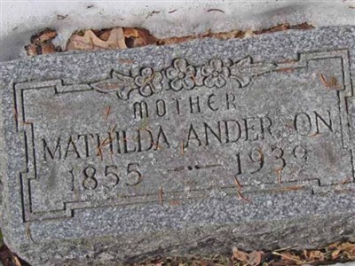 Mathilda Anderson, Find a grave on Sysoon Mathilda Anderson on Sysoon