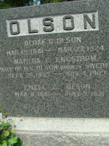 Matilda C. Engstrom Olson on Sysoon