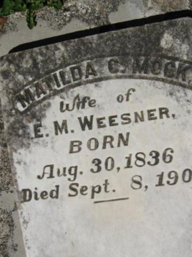 Matilda C. Mock Weesner on Sysoon