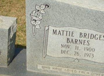 Mattie Bridges Barnes on Sysoon