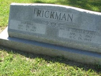Mattie Colleen Johnston Rickman on Sysoon