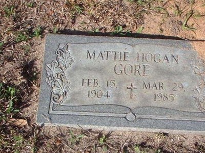Mattie Hogan Gore on Sysoon
