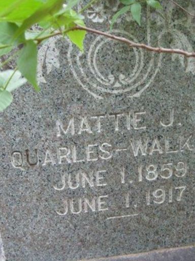 Mattie J Quarles Walker on Sysoon