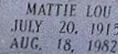 Mattie Lou Tidwell on Sysoon