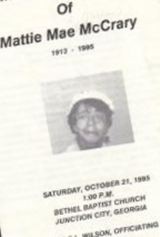 Mattie Mae Hudson McCrary on Sysoon