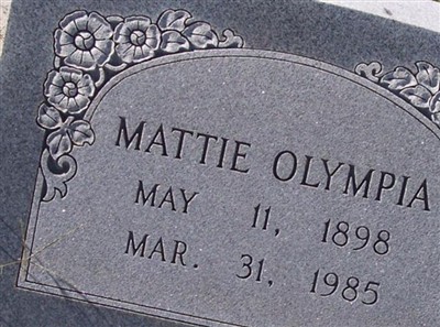 Mattie Olympia Moss on Sysoon