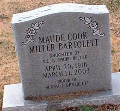 Maude Cook Miller Bartolett on Sysoon