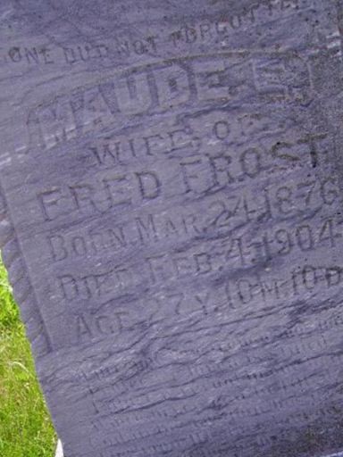 Maude E Frost on Sysoon