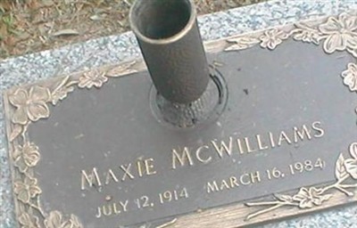 Maxie McWilliams on Sysoon