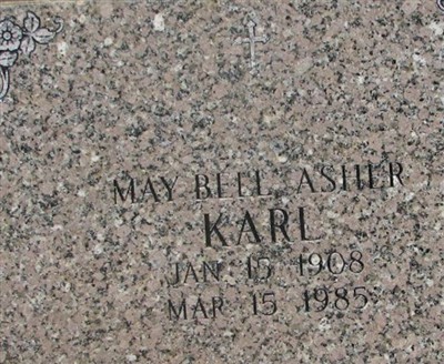 May Bell (Asher) Karl on Sysoon