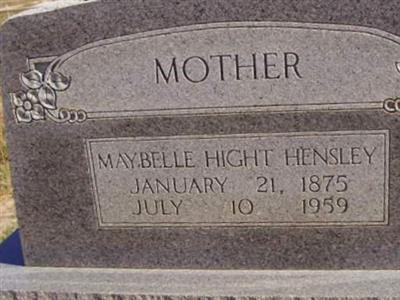 Maybelle Hight Hensley on Sysoon