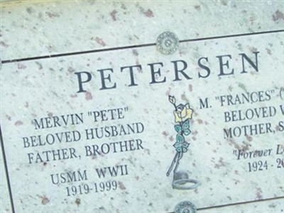 Mervin "Pete" Petersen on Sysoon