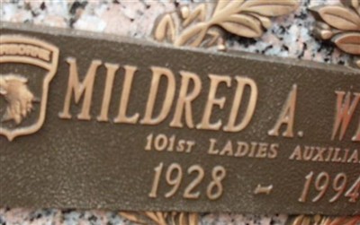 Mildred A Wright on Sysoon