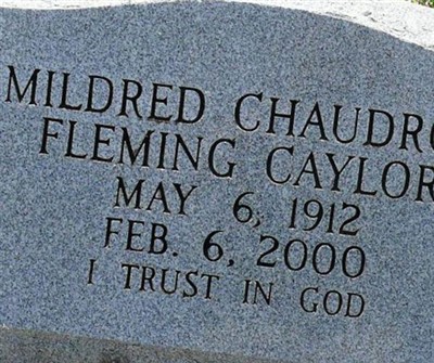 Mildred Chaudron Fleming Caylor on Sysoon