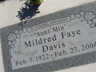 Mildred Faye "Aunt Min" Davis on Sysoon