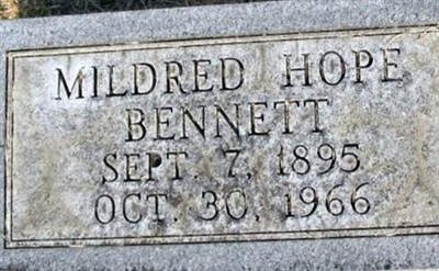 Mildred Hope Coiner Bennett on Sysoon