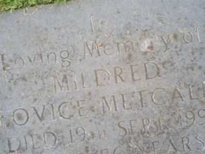 Mildred Lovice Metcalfe on Sysoon