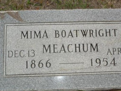 Mima Jane Boatwright Meachum on Sysoon