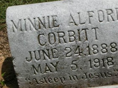 Minnie Alford Corbitt on Sysoon