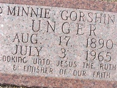 Minnie Gorshing Unger on Sysoon