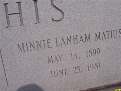 Minnie Lena Lanham Mathis on Sysoon