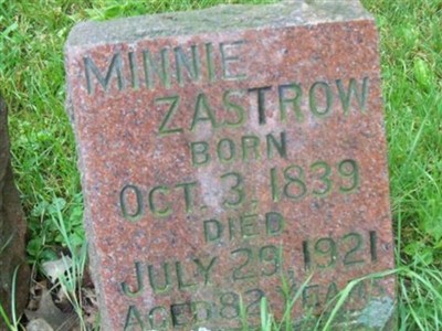 Minnie Zastrow, Find a grave on Sysoon Minnie Zastrow on Sysoon
