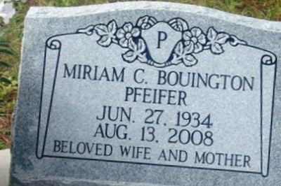 Mirium C. Bouington Pfeifer on Sysoon