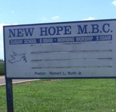 New Hope Missionary Baptist Church Cemetery on Sysoon