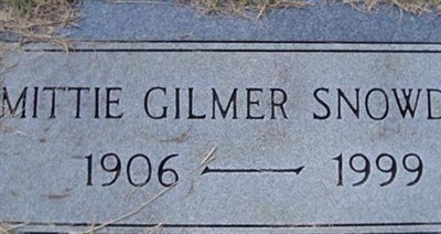 Mittie E Gilmer Snowden on Sysoon