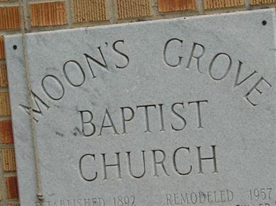 Moons Grove Baptist Church Cemetery on Sysoon