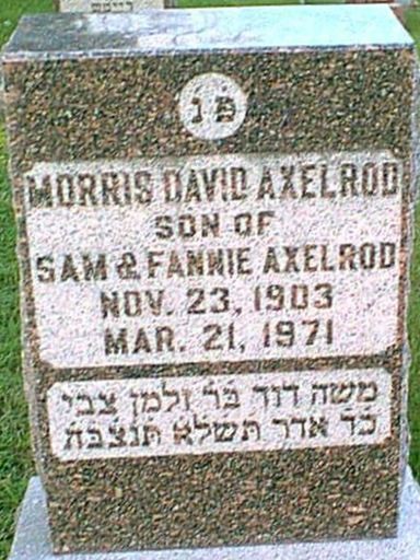 Morris David Axelrod on Sysoon