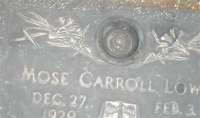 Mose Carroll Lowe on Sysoon