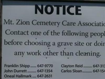 Mount Zion Baptist Church Cemetery on Sysoon