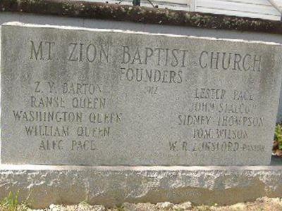 Mount Zion Baptist Church Cemetery on Sysoon