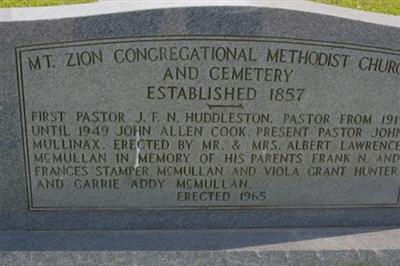 Mount Zion Congregational Methodist Cemetery on Sysoon