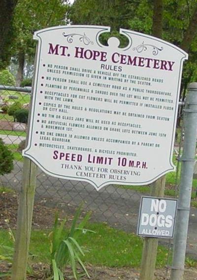 Mount Hope Cemetery on Sysoon