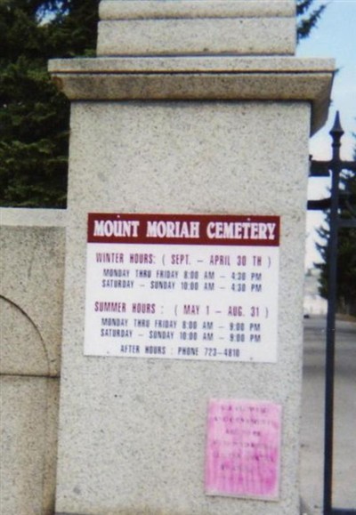 Mount Moriah Cemetery on Sysoon
