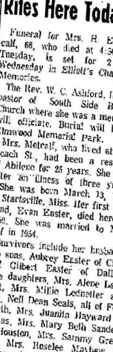 Myrtese Lou Ellen Miers Metcalf on Sysoon