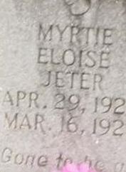 Myrtie Eloise Jeter on Sysoon